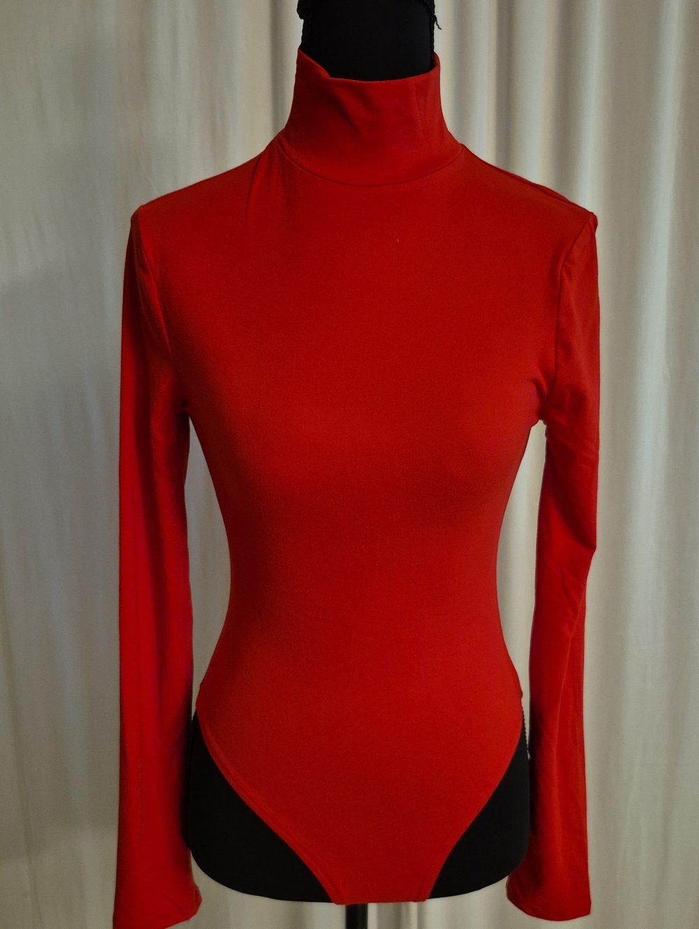 Red Turtleneck Long Sleeve Bodysuit